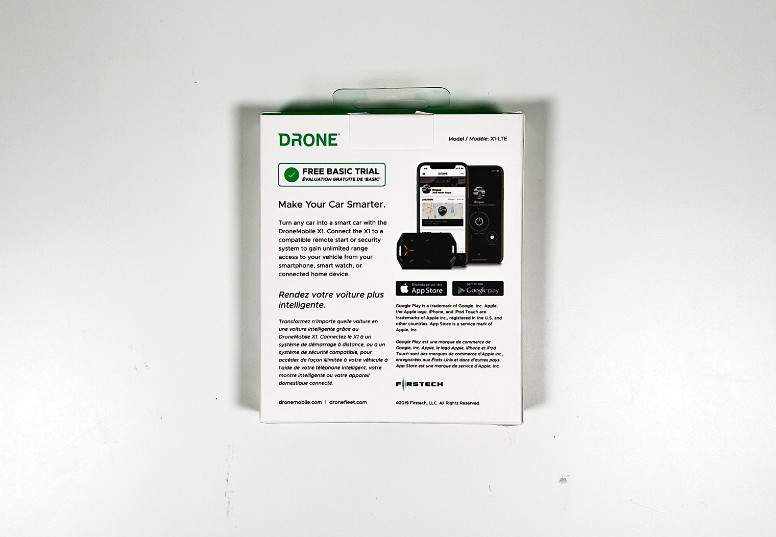 Drone X1 back of box