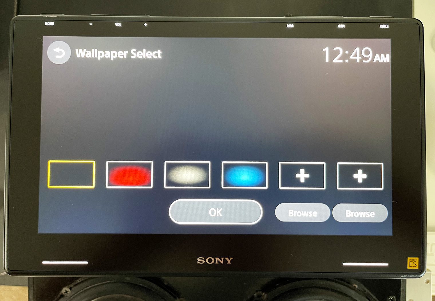 Sony XAV-9500ES wallpaper settings