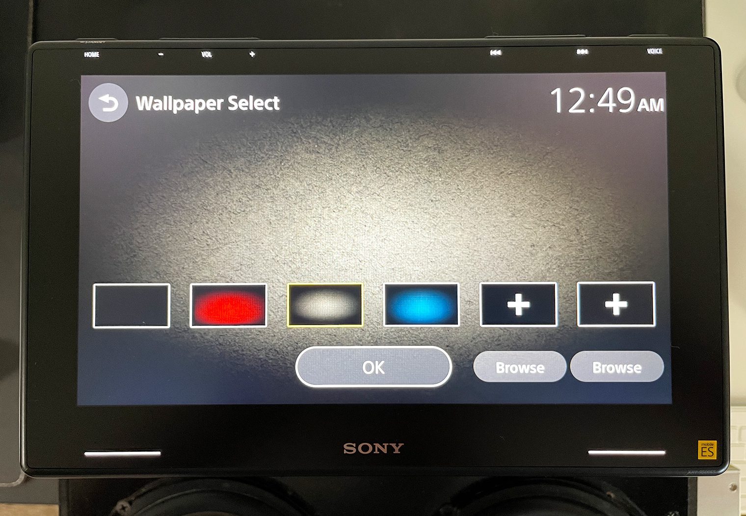 Sony XAV-9500ES wallpaper preset selected