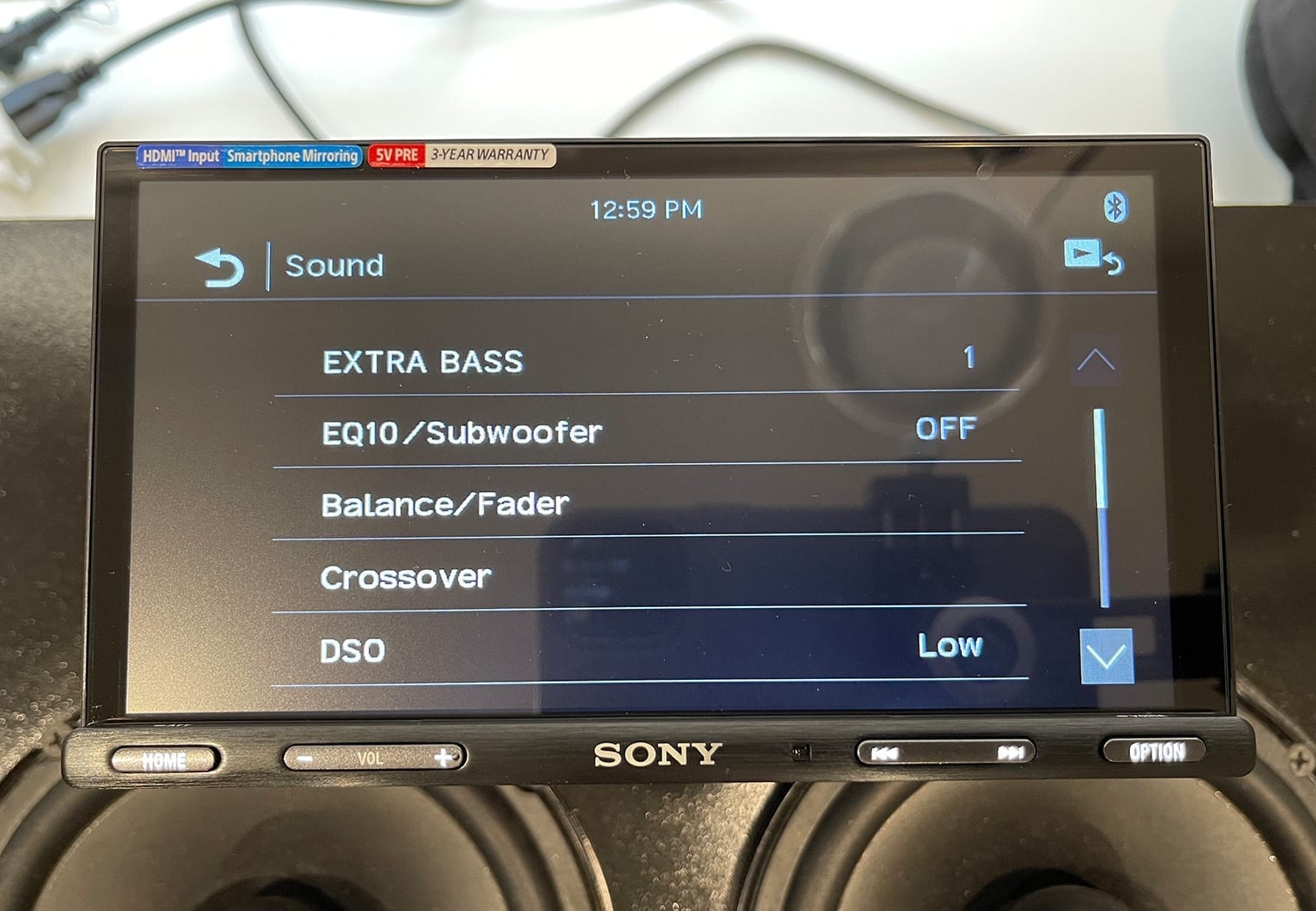 Sony XAV-AX5600 sound settings