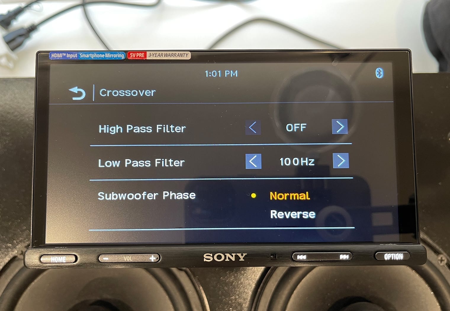 Sony XAV-AX5600 crossover settings