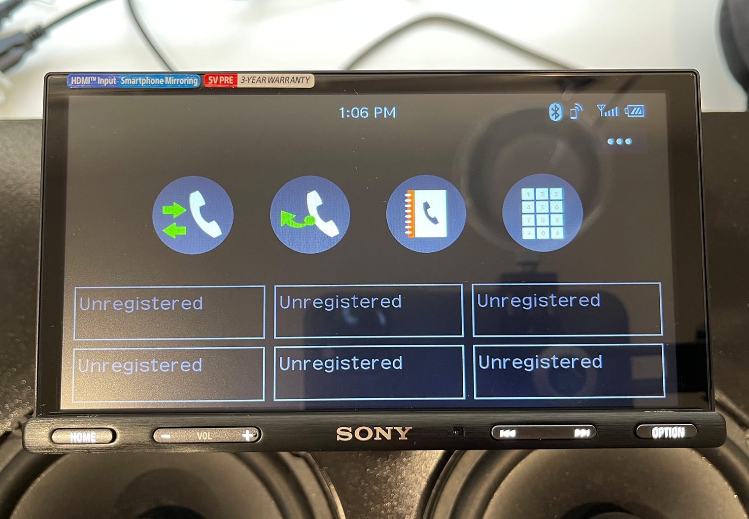 Sony XAV-AX5600 phone screen