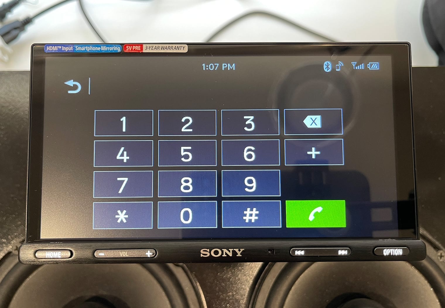 Sony XAV-AX5600 phone keypad