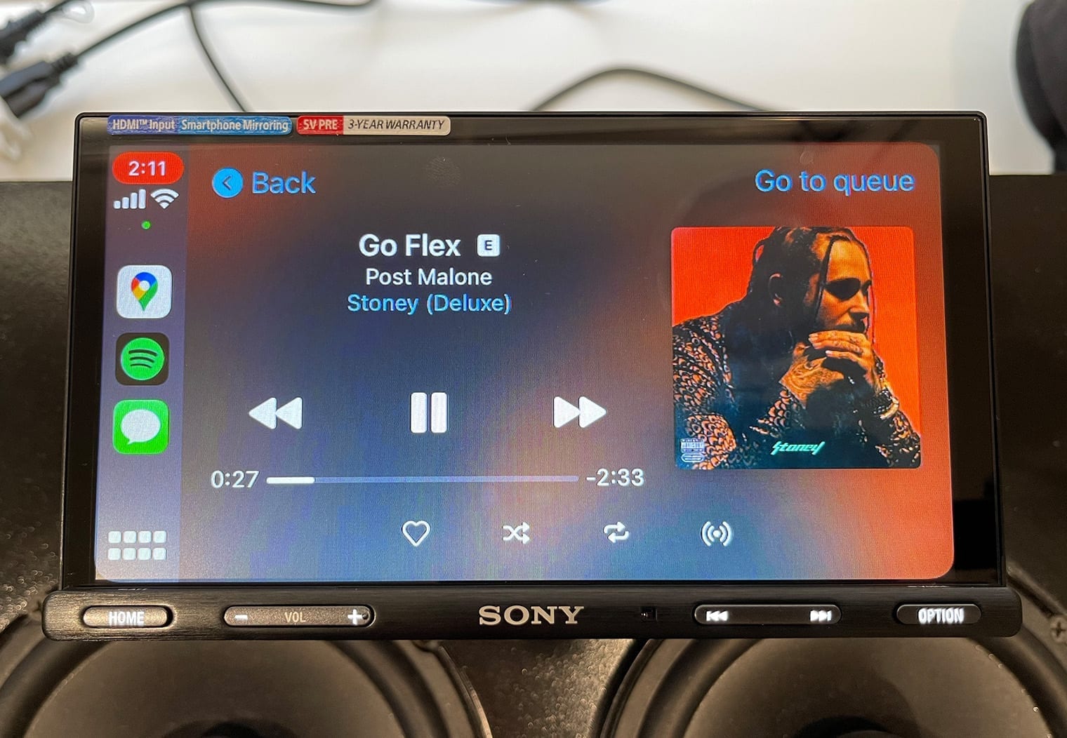 Sony XAV-AX5600 spotify song