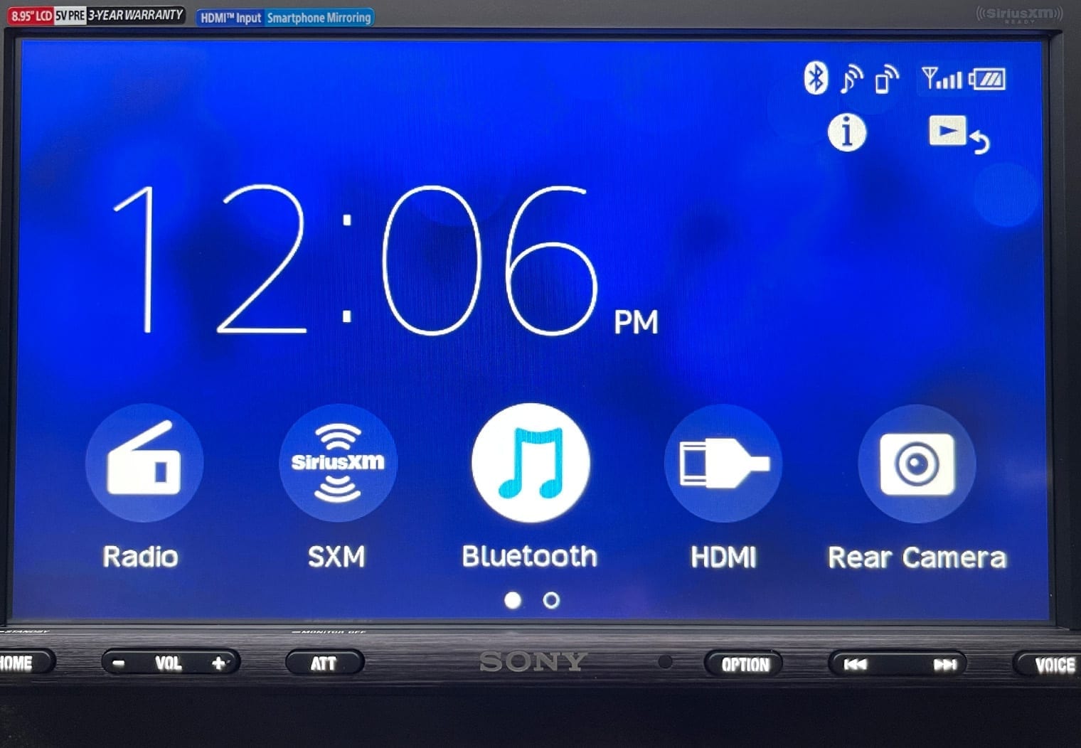 Sony XAV-AX8100 bluetooth icon