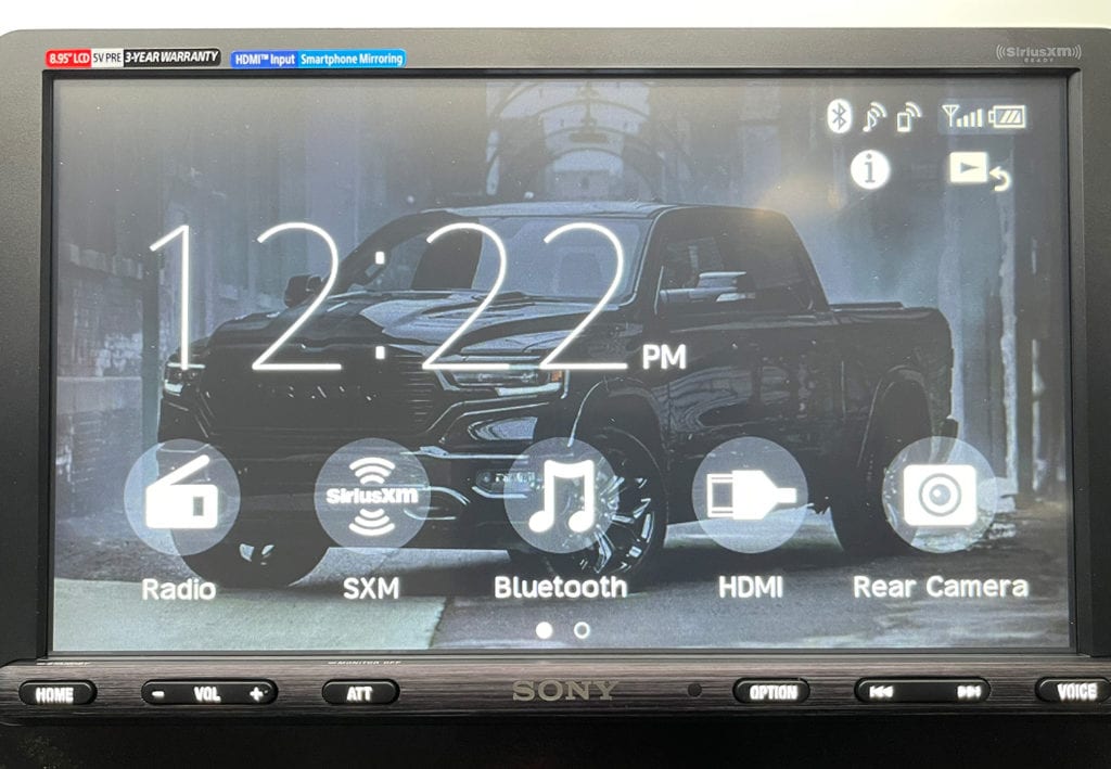 Sony XAV-AX8100 custom wallpaper homescreen view