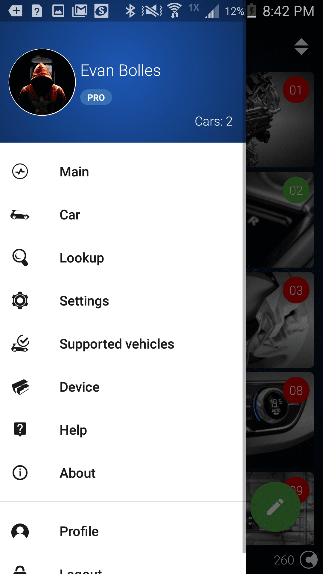 Picture of the OBDEleven app home to show which type of account