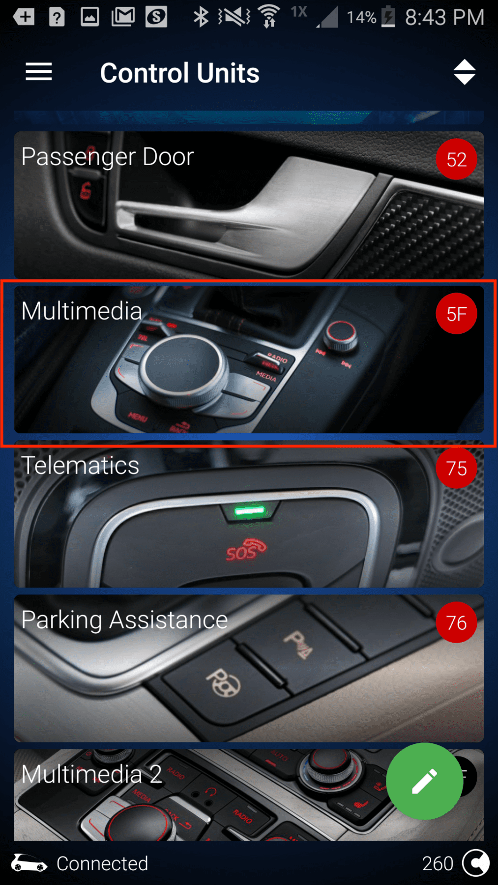 VW MK7.1 OBDEleven Control Units multimedia selected to program stereo signal
