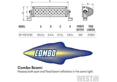 Westin B-Force 09-12212-80C dimensions