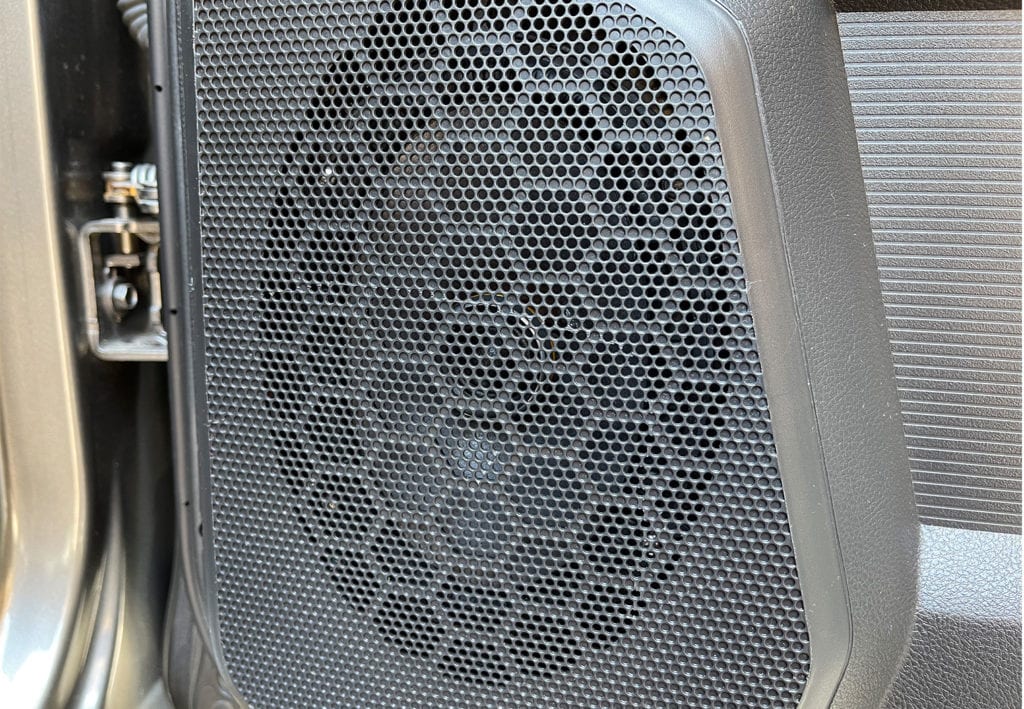 ram 1500 speaker in door panel closeup
