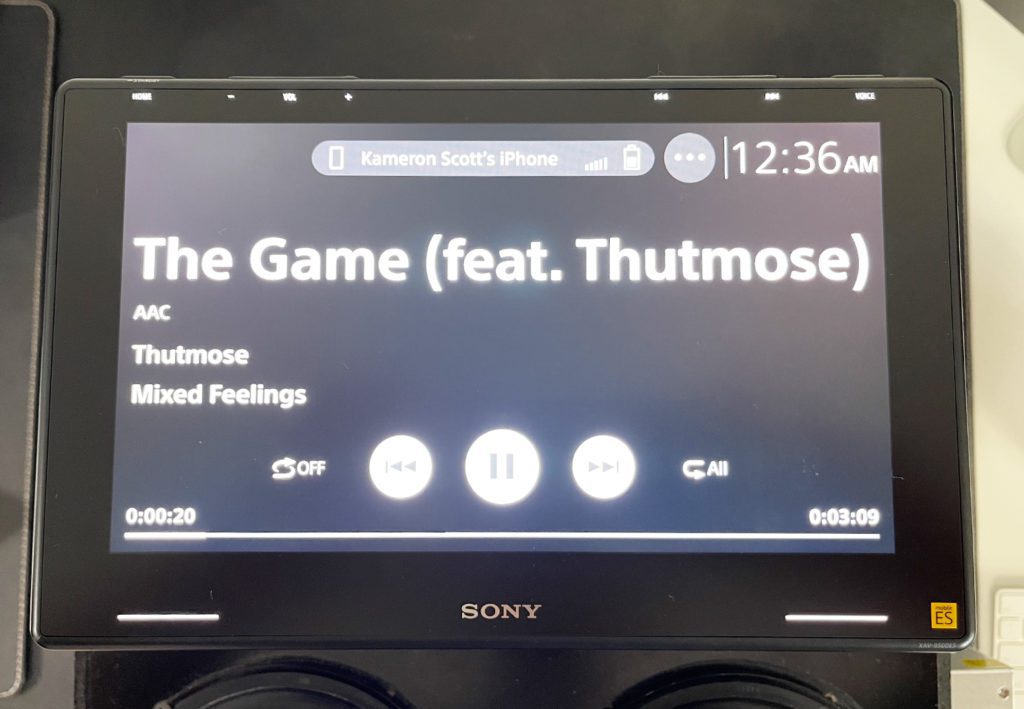 Sony XAV-9500ES streaming music via bluetooth
