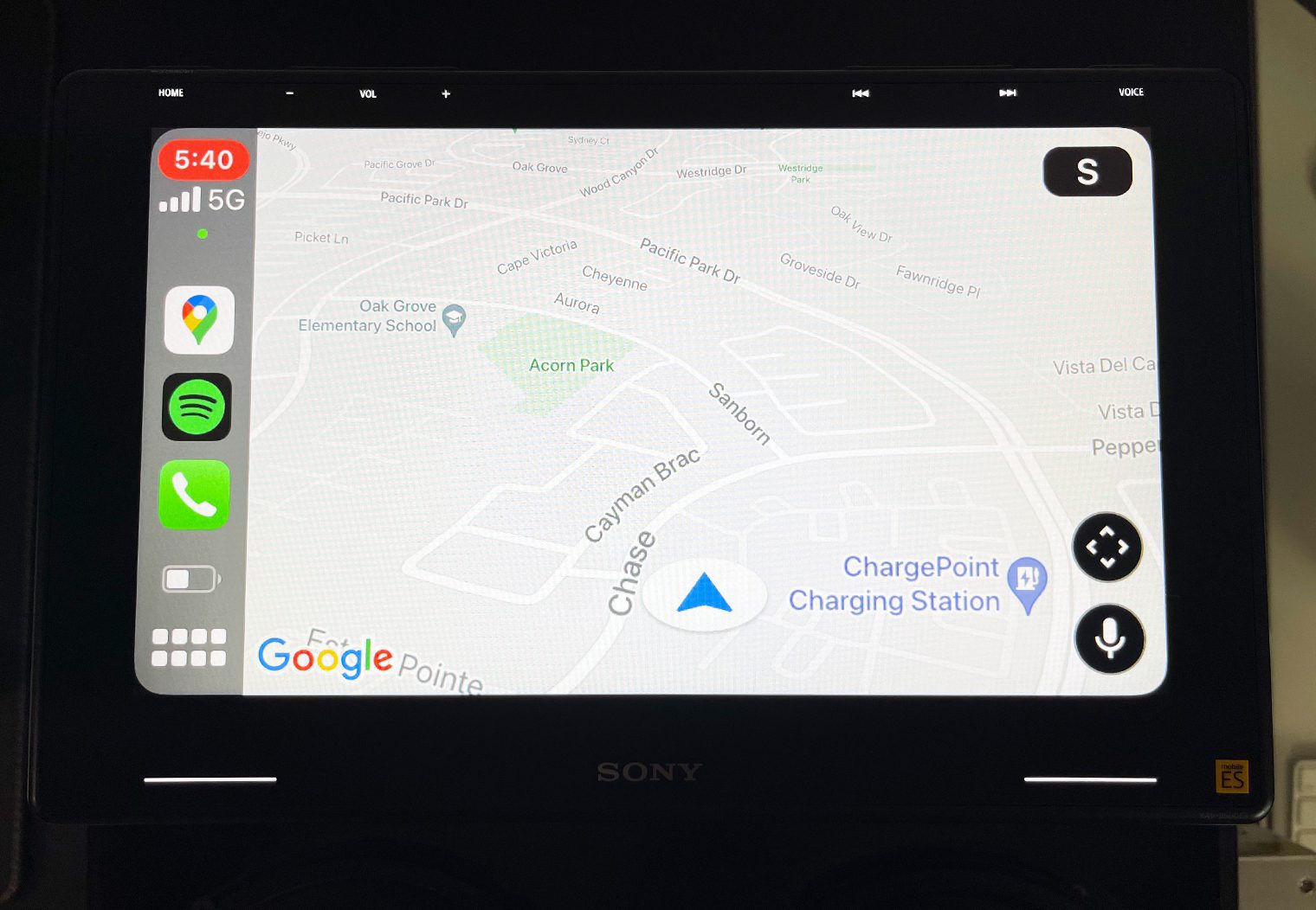 Sony XAV-9500ES Apple CarPlay Google Maps