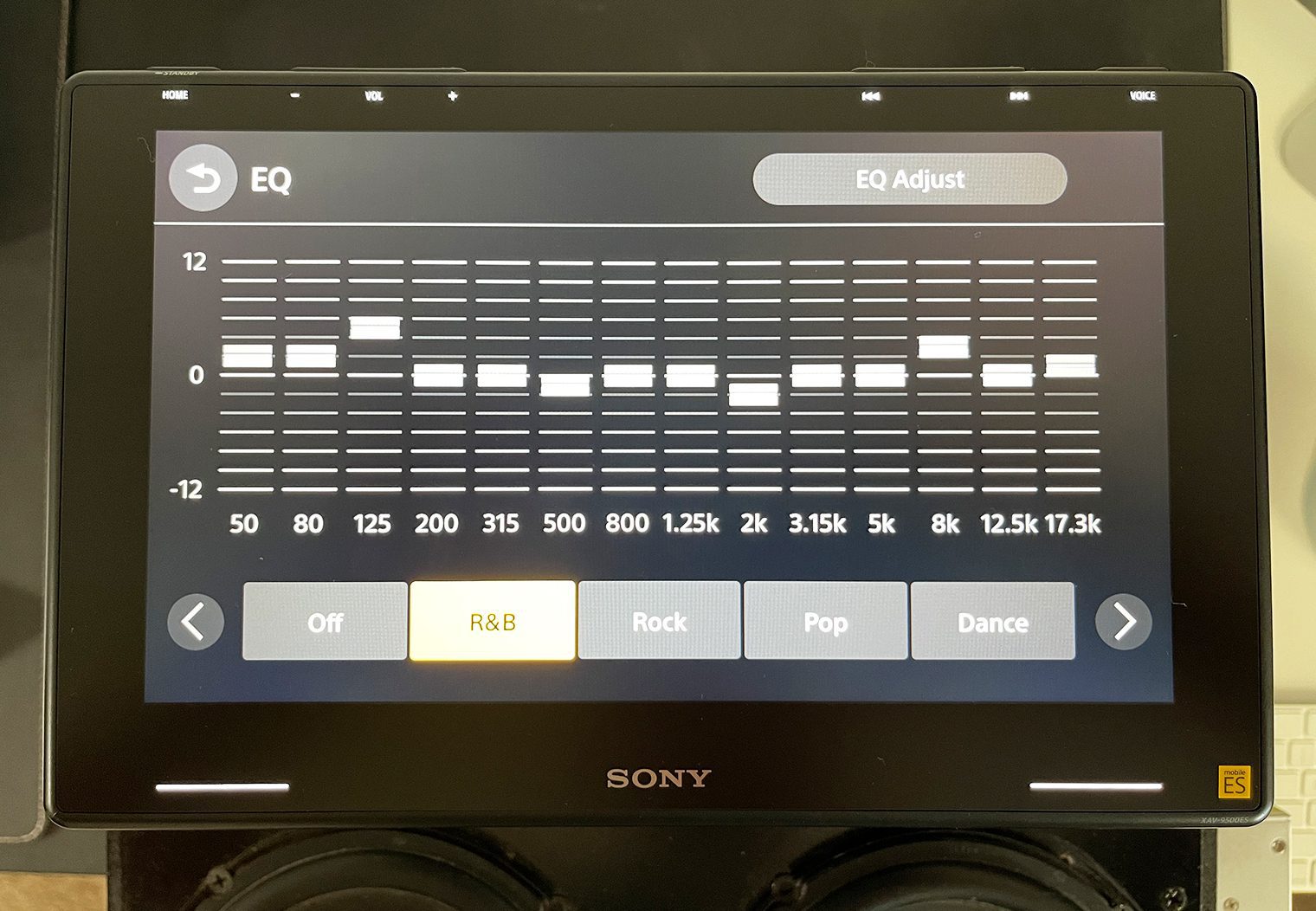 Sony XAV-9500ES Graphic EQ R&B Preset