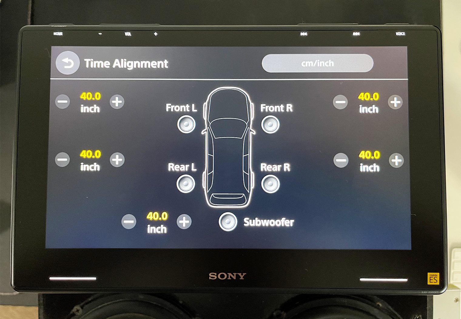 Sony XAV-9500ES custom timing alignment