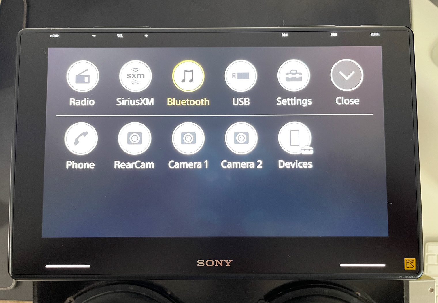 Sony XAV-9500ES homescreen options