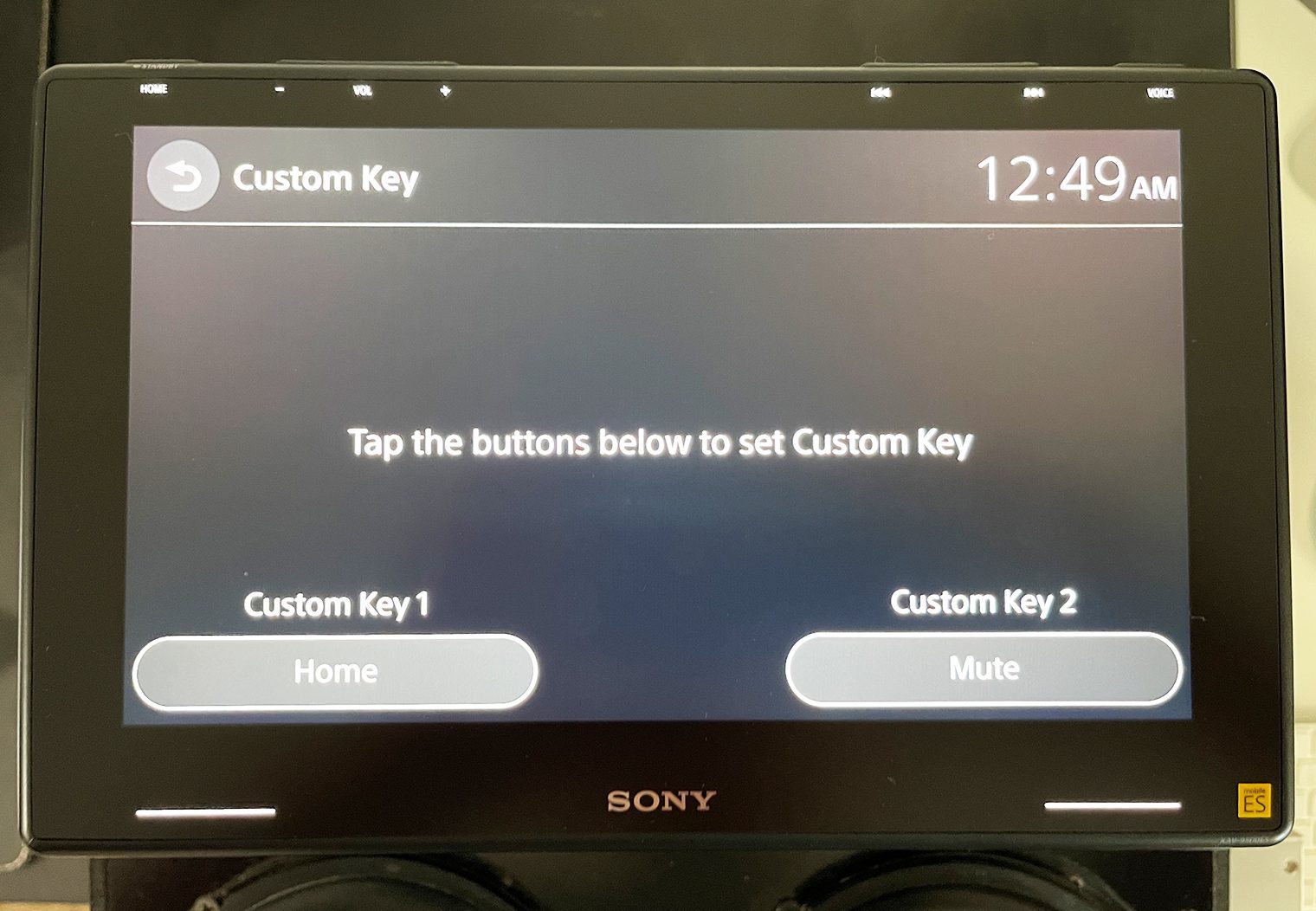 Sony XAV-9500ES custom key setting