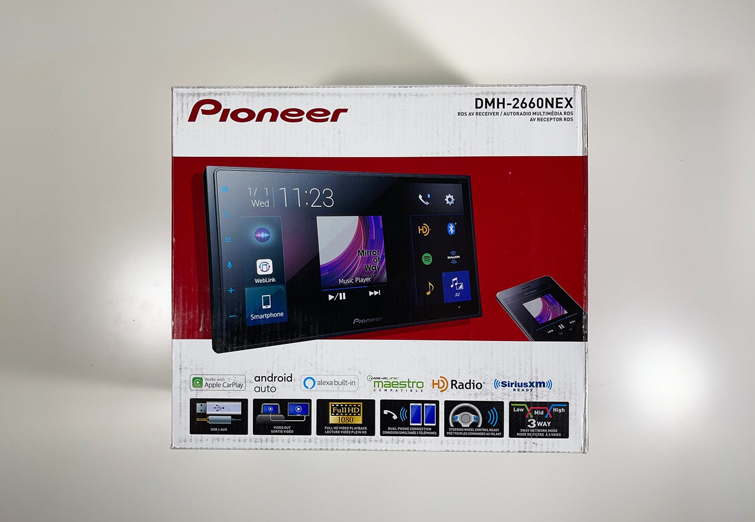 Pioneer DMH-2660NEX in box before opening it up for the first time to review the product