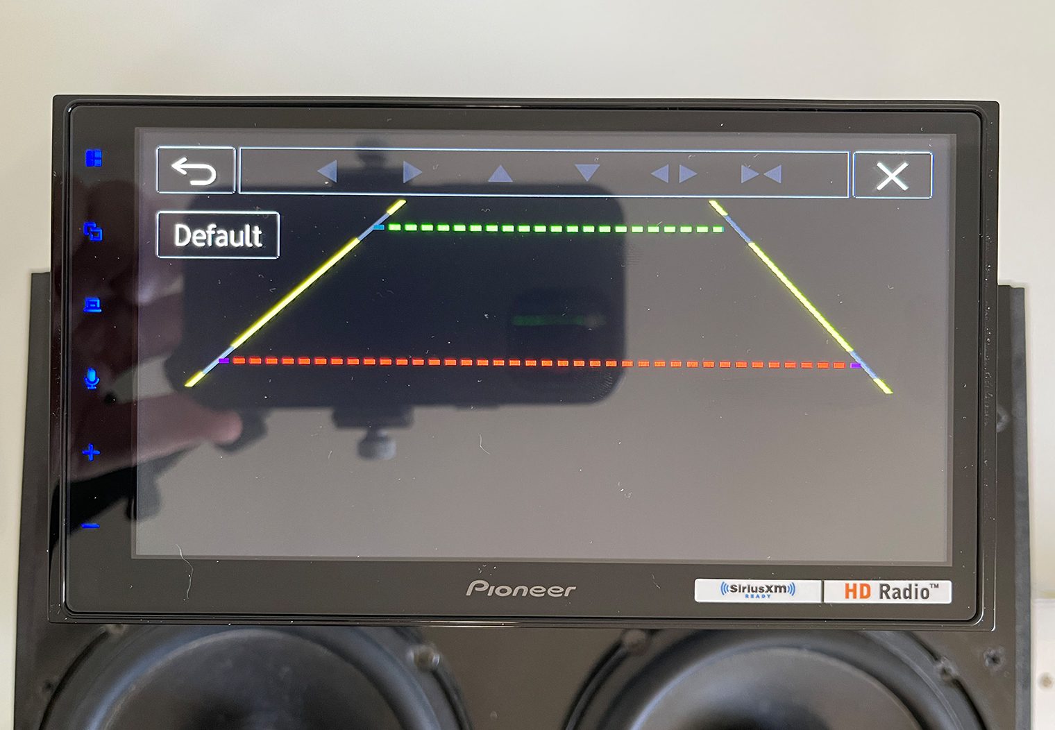 Pioneer DMH-2660NEX Backup Cam Guidelines on screen