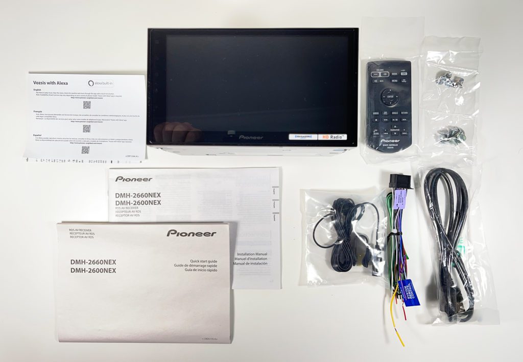 Pioneer DMH-2660NEX components that come in the box