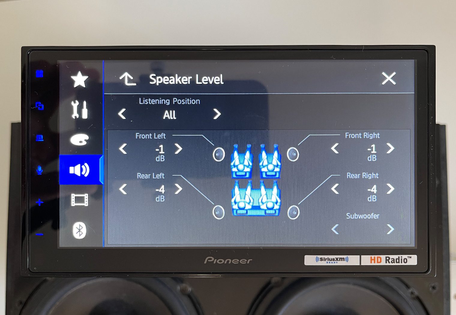 Pioneer DMH-2660NEX speaker level all