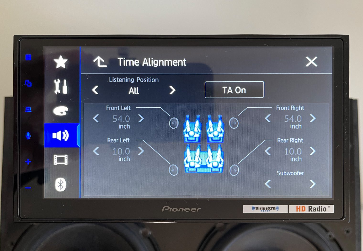 Pioneer DMH-2660NEX time alignment all