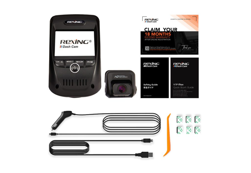 Rexing V1P Max components in box