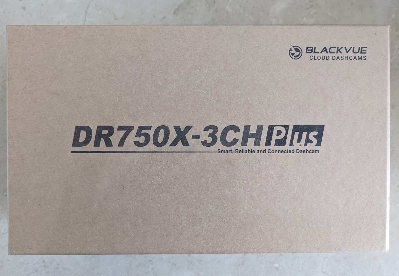 BlackVue DR750X-3CH backup camera in packaging before opening fro review