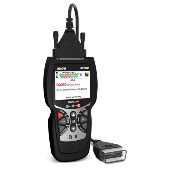 Innova 6200P Angle view of obdII scanner reader