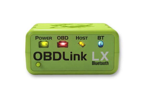 OBDLINK LX front view of OBDII scanner reader plugin