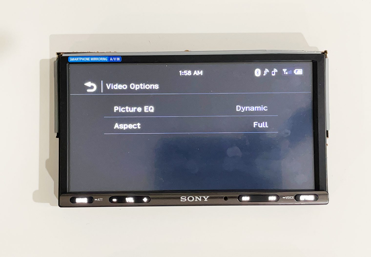 Sony XAV-AX3200 video image settings