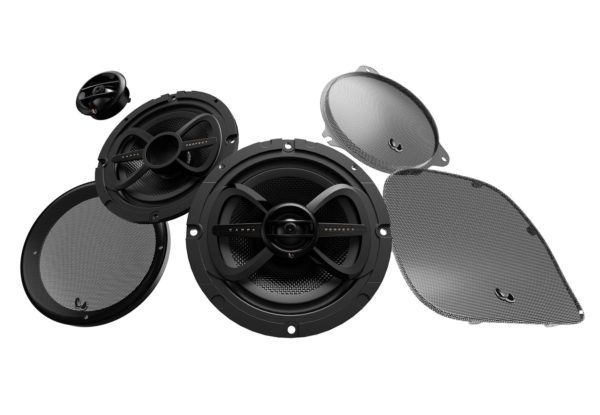 Infinity Kappa Perfect 600X speakers with harley davidson grilles