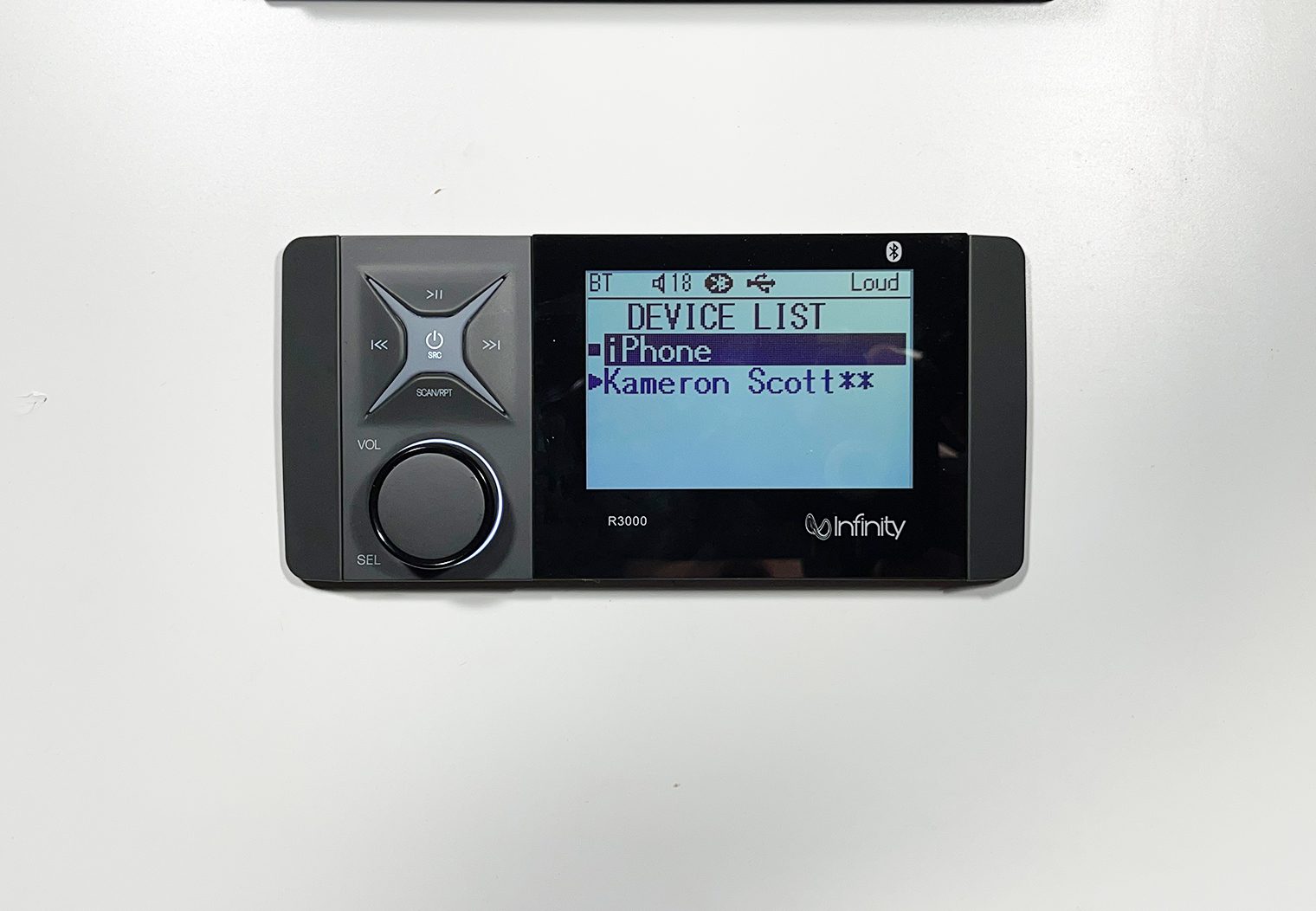 Infinity INF-R3000 multi bluetooth device select