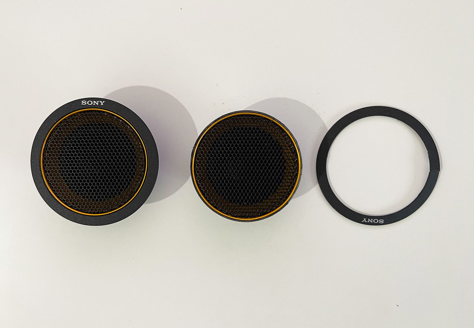 Cutting Sony Tweeter Rim Off Before After