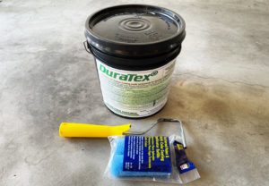 Duratex paint and roller used for subwoofer enclosure