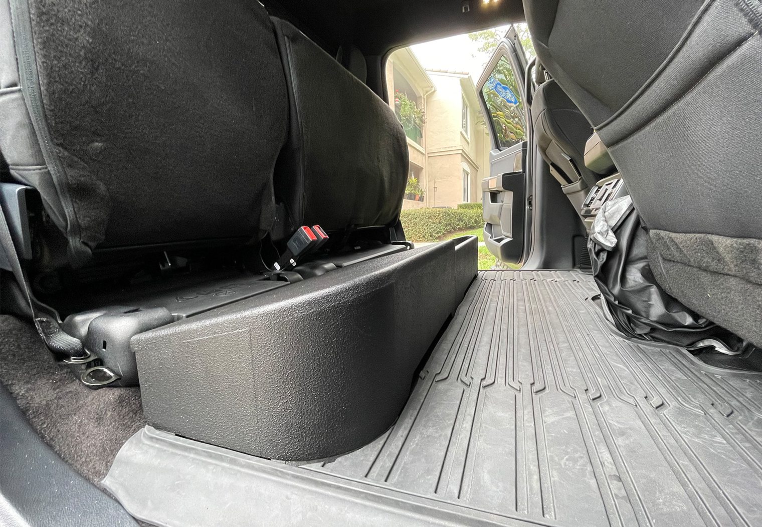 Ford F-150 Custom Enclosure Installed passenger angle view