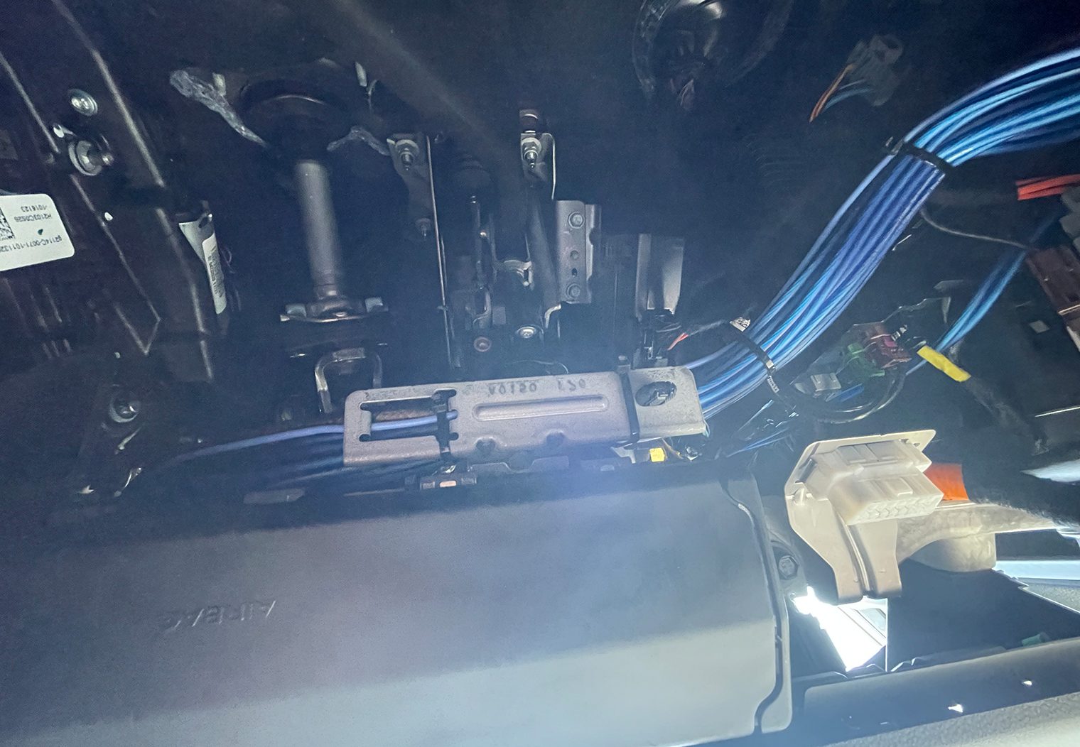 Ford F-150 Custom Stereo Wiring through driver area