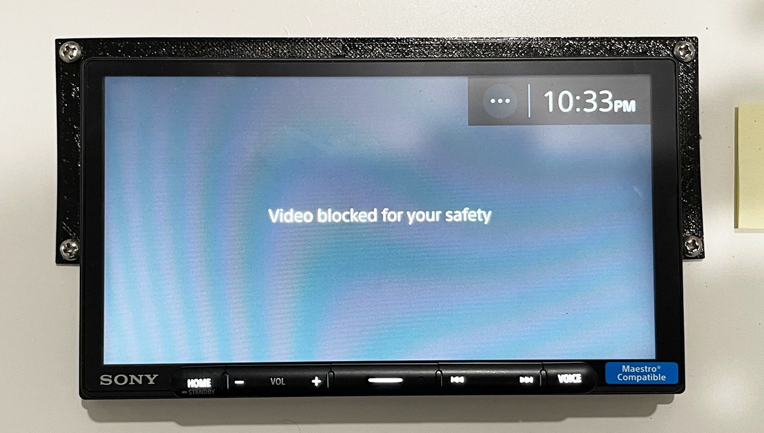 Sony XAV-AX6000 video blocked for safety