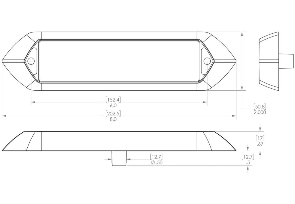 Lumitec Javelin 600X dimensions