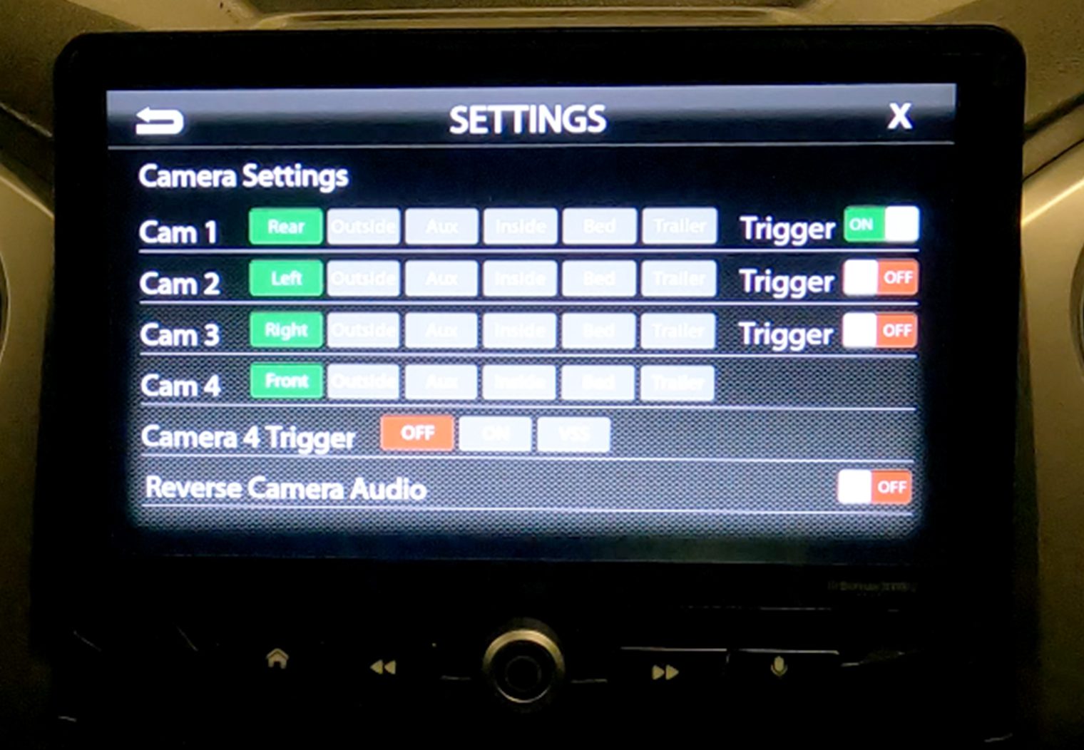 Stinger HEIGH10 Camera Inputs Settings