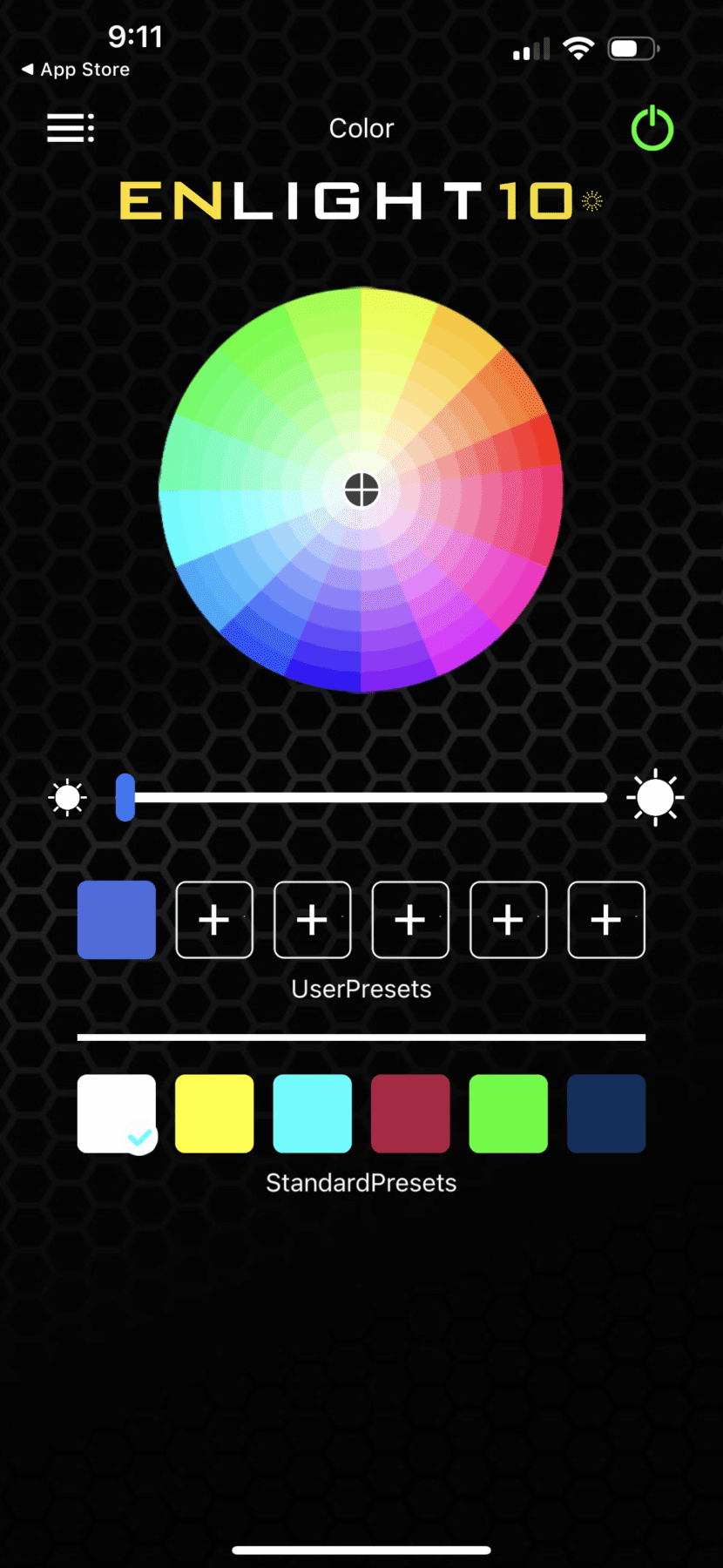 Stinger Enlight10 App color preset