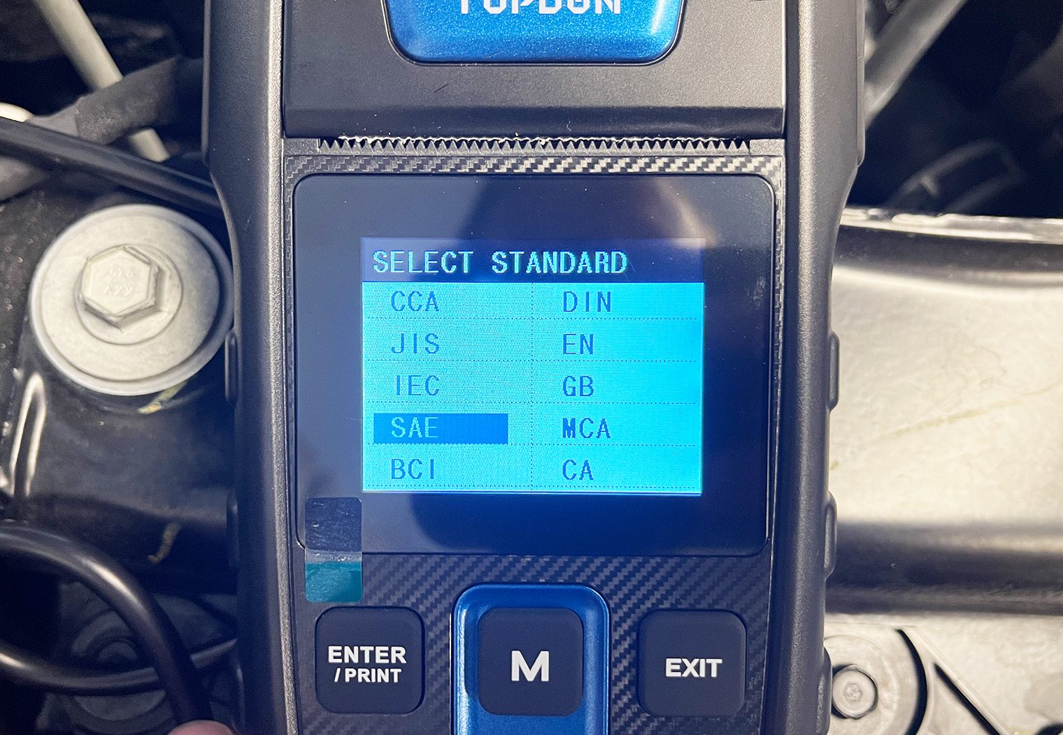 TOPDON BT300P battery standard selection