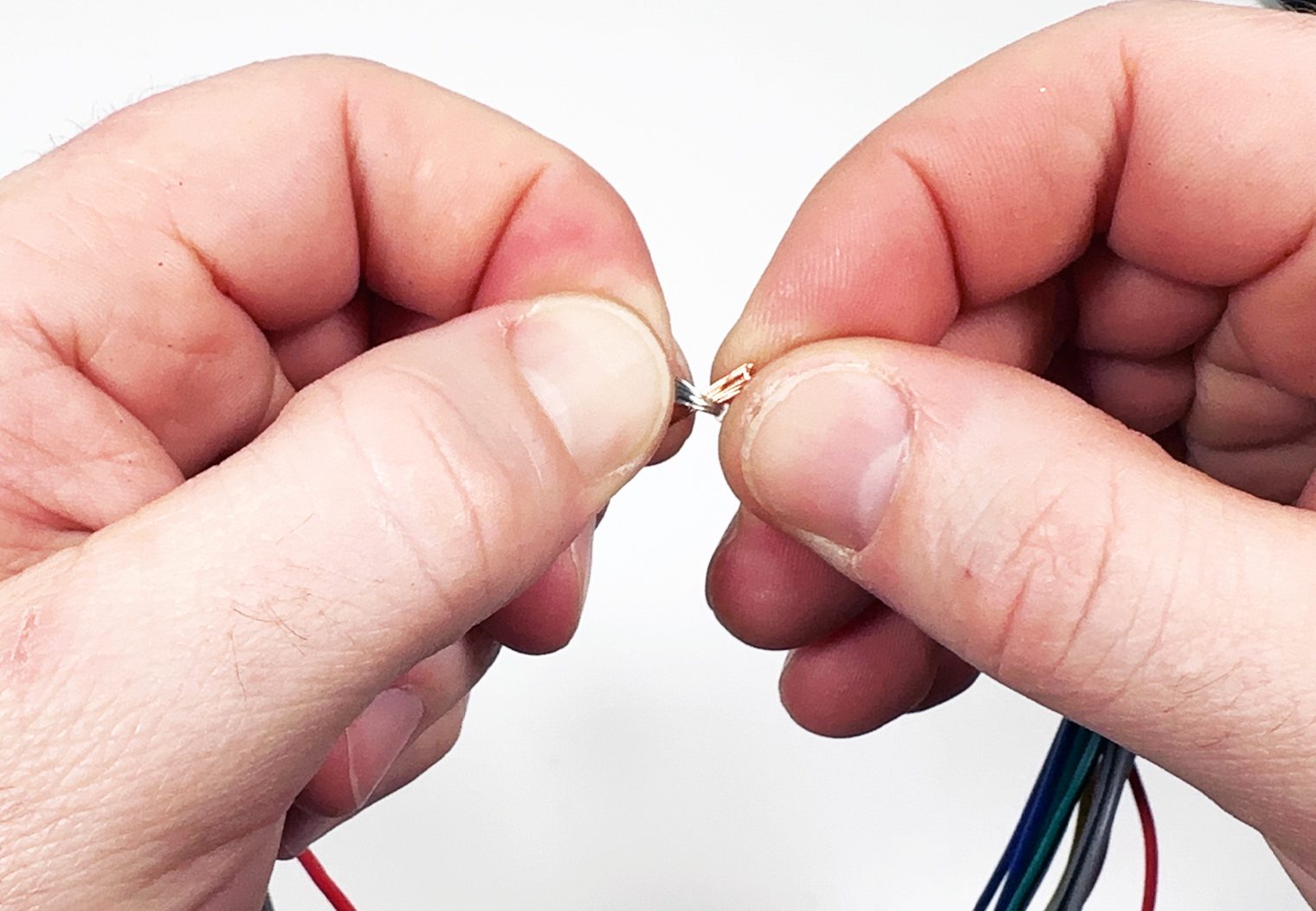Twist wire together for solder