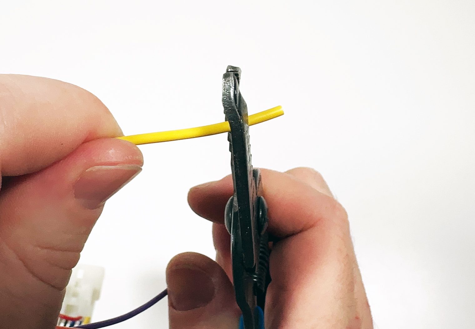 Stripping wires for butt connector
