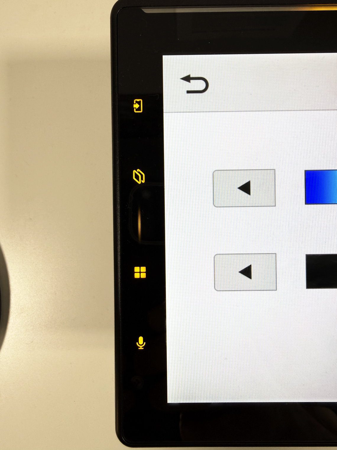 Pioneer DMH-WT8000NEX touch keys lit yellow on the custom illumination color screen