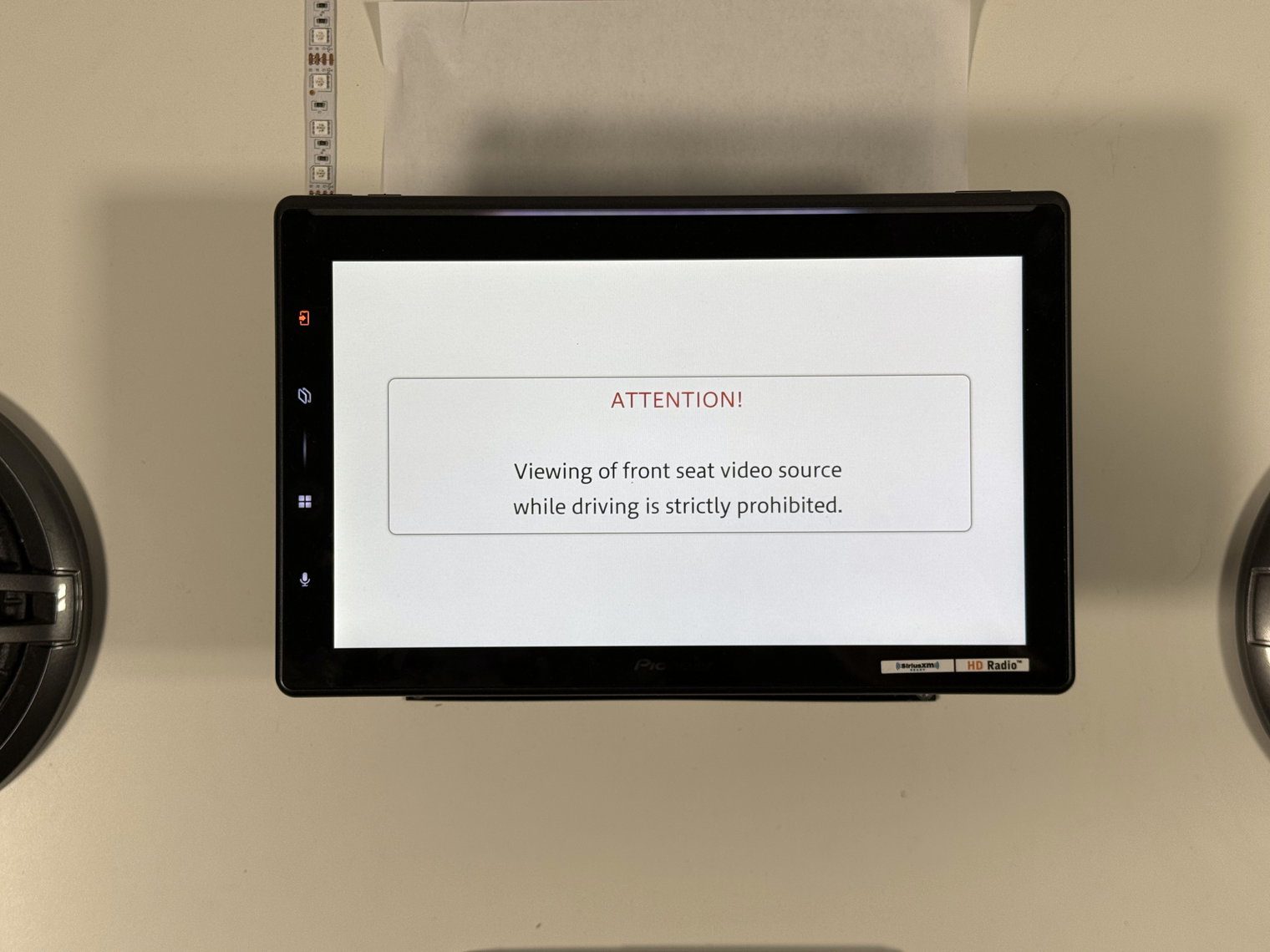 Pioneer DMH-WT8000NEX attention screen: viewing of front seat video source while driving is strictly prohibited