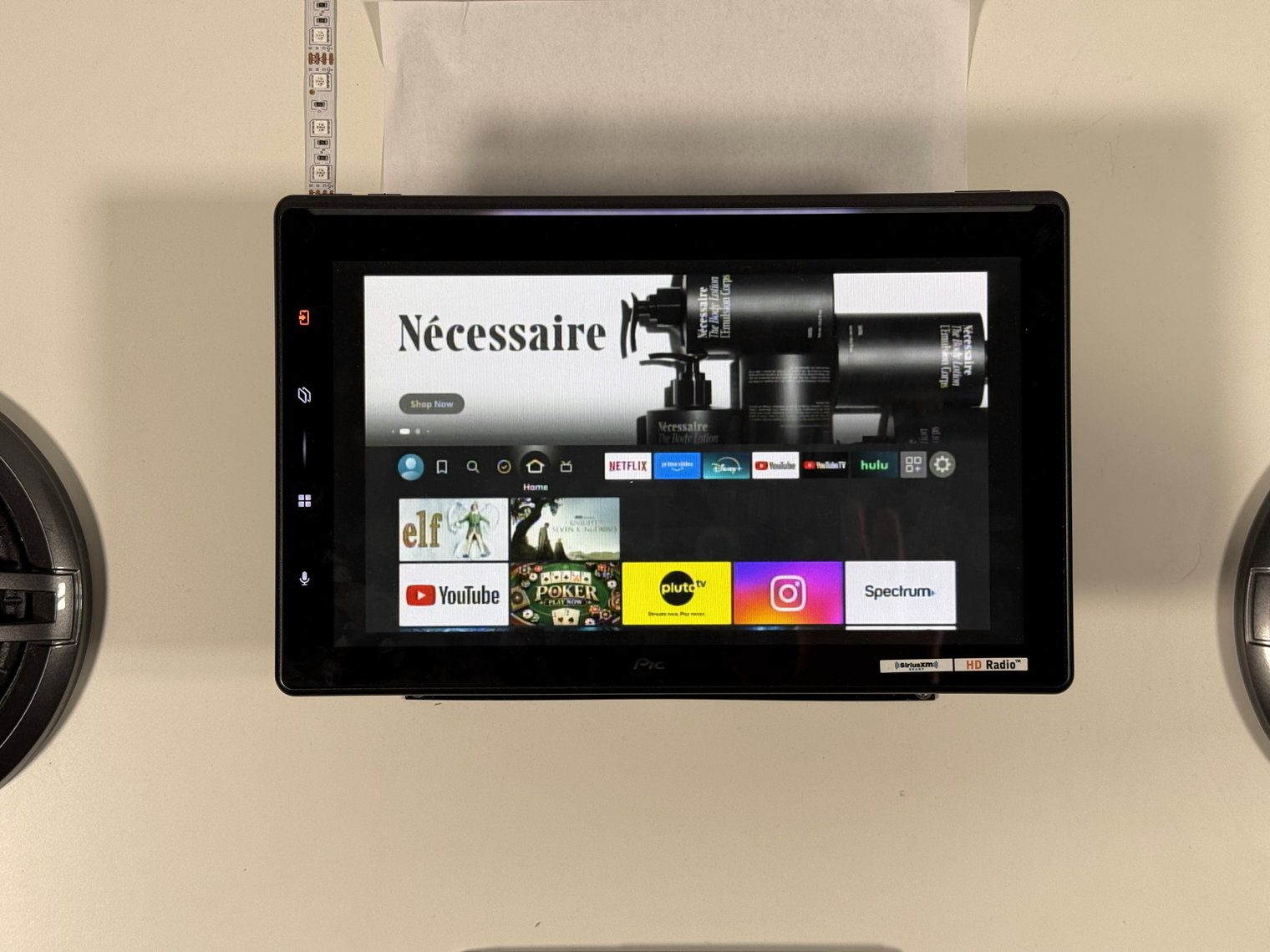 Fire TV home screen on the Pioneer DMH-WT8000NEX through the composite A/V input