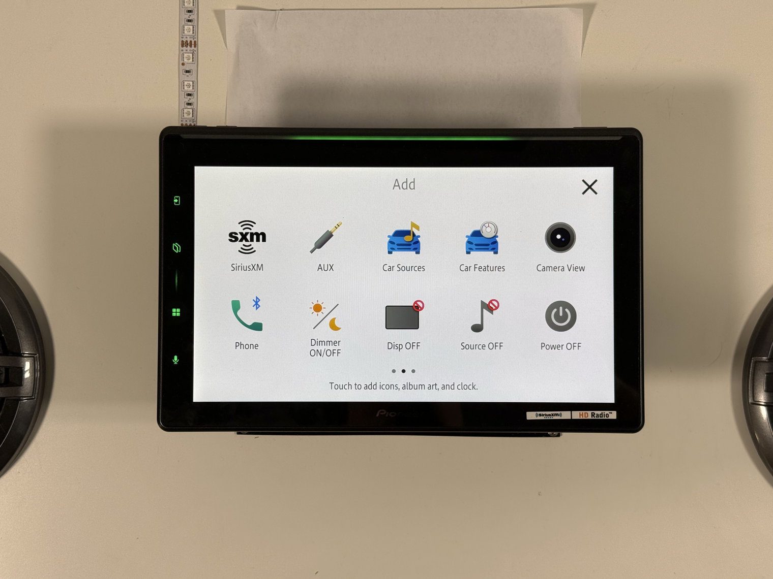 Pioneer DMH-WT8000NEX Add screen page two with SiriusXM, AUX, Camera View, Phone and power shortcuts